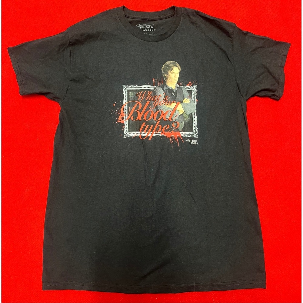 The Vampire Diaries Damon Salvatore TV Show T Shirt Black L G Graphic Tee